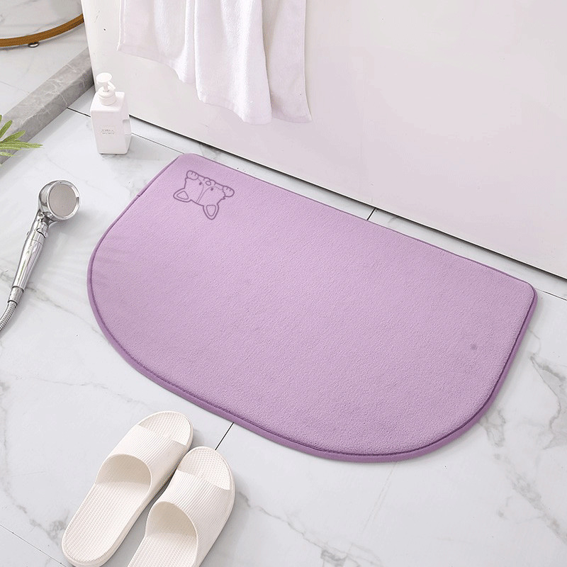 Alfombra de puerta semicírculo transfronterizo máquina lavable baño absorbente de secado rápido alfombra de esponja de memoria baño alfombra de piso de rebote lento