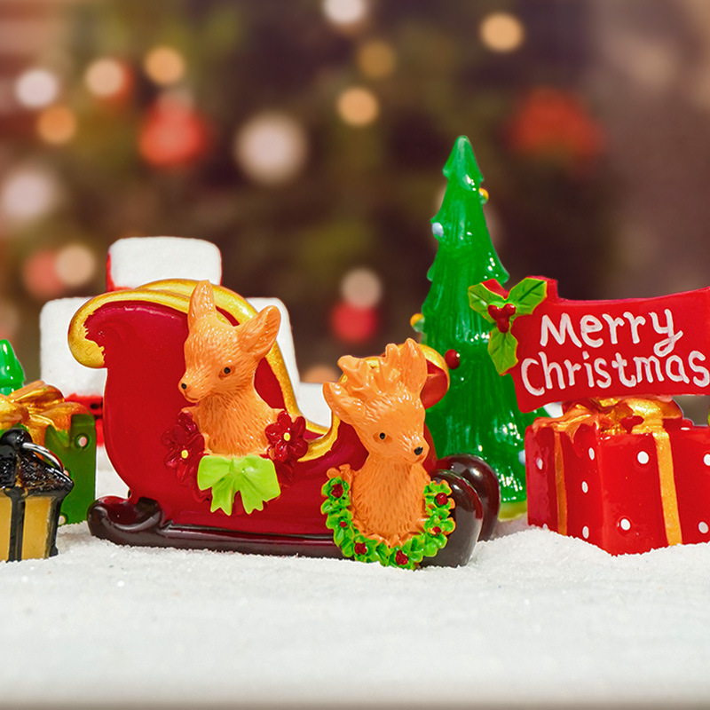 Adornos navideños de Papá Noel transfronterizos, nuevas piezas de micropaisaje de resina, reno de Año Nuevo para acuario