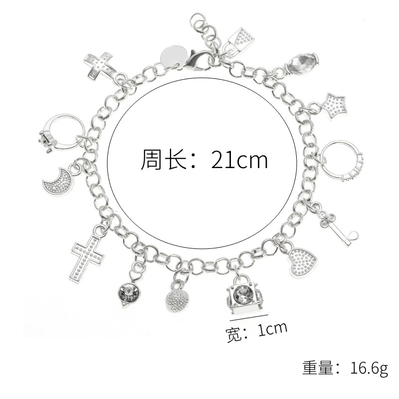 Bracelet, European-style charm bracelet, silver-plated with optional '925' stamp, fashion accessory