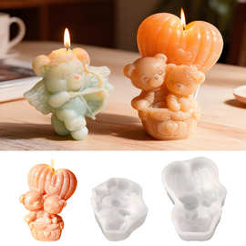 卡通动物小熊动物硅胶模具diy小熊车载香薰石膏巧克力蛋糕模具