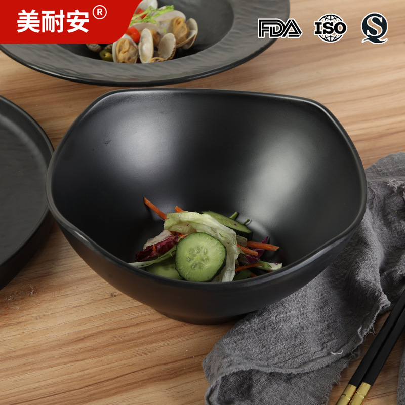 Black Matte Square Bowl Salad Bowl Ramen Bowl Home Creative Noodle Bowl Tableware Hotel Cold Dish Bowl Soup Bowl Black Matte Square Bowl Salad Bowl Ramen Bowl Home Creative Noodle Bowl Tableware Hotel Cold Dish Bowl Soup Bowl