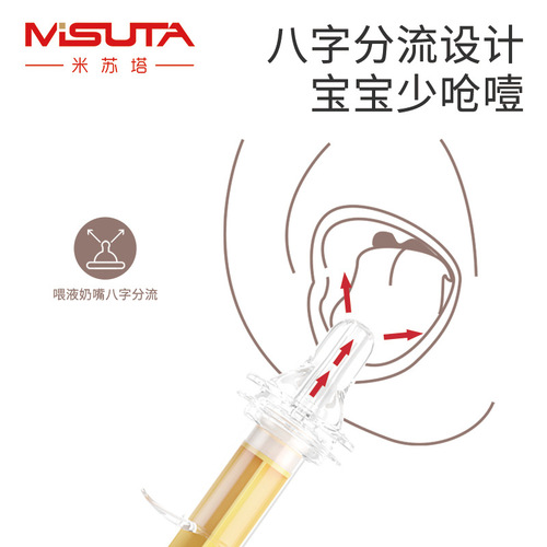 Misuta syringe medicine feeder baby silicone pacifier liquid feeder anti-choking medicine water feeder with scale portable