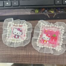 韩版DIY 手套布标可爱粉嫩猫咪软妹保暖手套水貂毛骑行五指手套