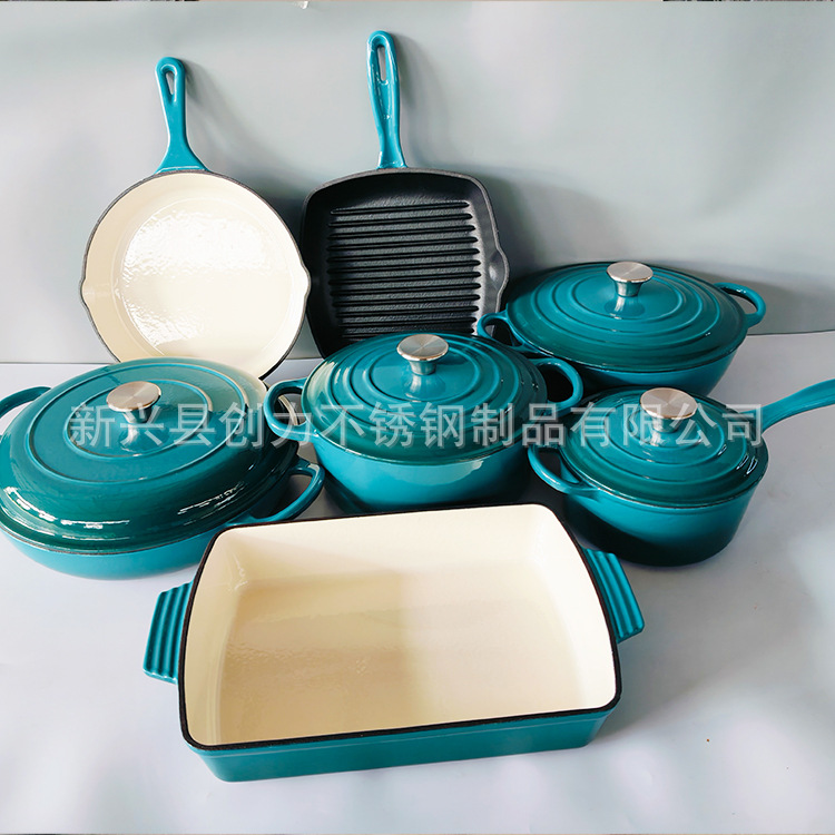 铸铁珐琅锅Manufacturer's enamel pot set无涂层汤锅炖锅妈咪锅 铸铁珐琅锅Manufacturer's enamel pot set无涂层汤锅炖锅妈咪锅