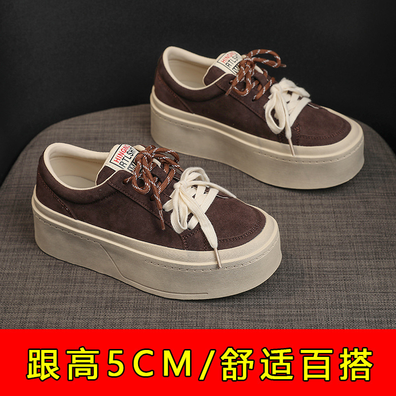 欧洲站复古真皮面包鞋女2025秋冬新款超火轻便厚底运动休闲小白鞋|undefined