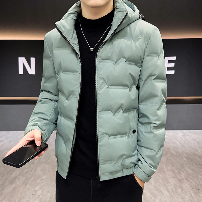 Chaqueta de pluma transfronteriza para hombres con capuzas de invierno más gruesas y cálidas nuevas chaquetas de moda para hombres casuales versátiles chaquetas de ropa de hombre image 1