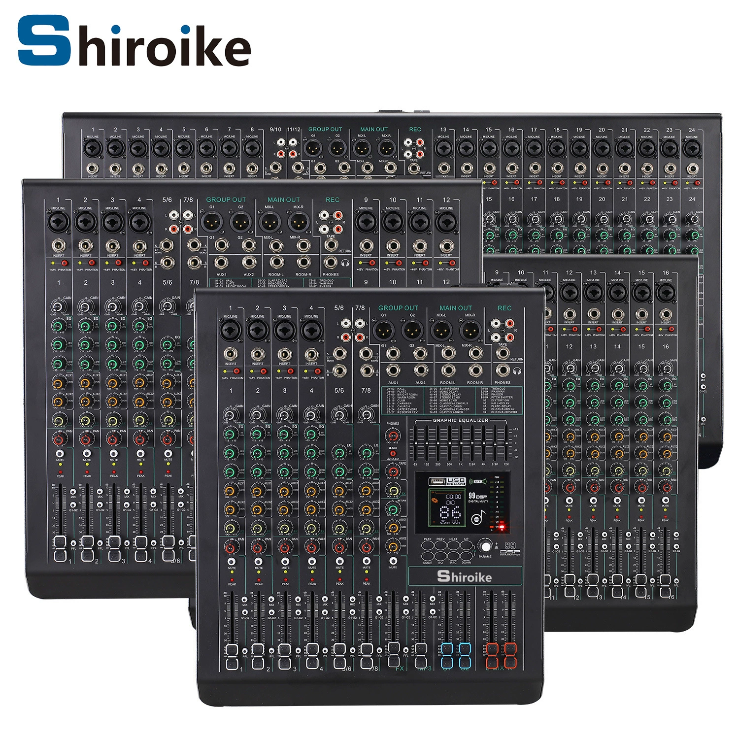 Профессиональный 8 Road 12 Road 16 Road 24 Road с ревербератором Домашняя сцена конференция Bluetooth USB сбалансированный микшер