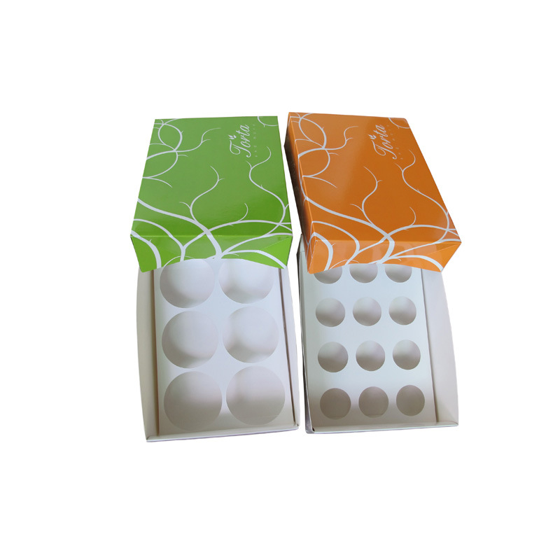 纸杯蛋糕盒 可折叠蛋糕盒 烘培西点盒 点心包装纸盒