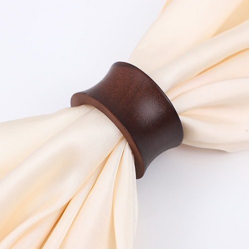 【Same Style Low Price】Wooden Napkin Ring Holder, Simple Creative Fashion Compliant Hotel Western Restaurant Table Setting Napkin Ring Fabric Ring