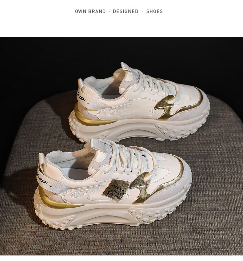 Kleine weiße Schuhe mit dicken Sohlen für Damen im Frühjahr 2023, neue Studenten-All-Match-Casual-Sport-Papa-Schuhe, farblich passende Forrest Gump-Schuhe_voghion.com