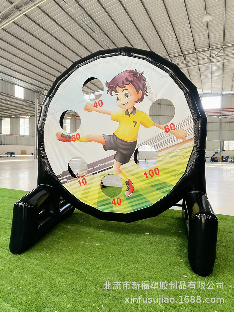 Juegos divertidos props porta de fútbol inflable dardo placa de dibujos animados equipo de juego de construcción de grupo
