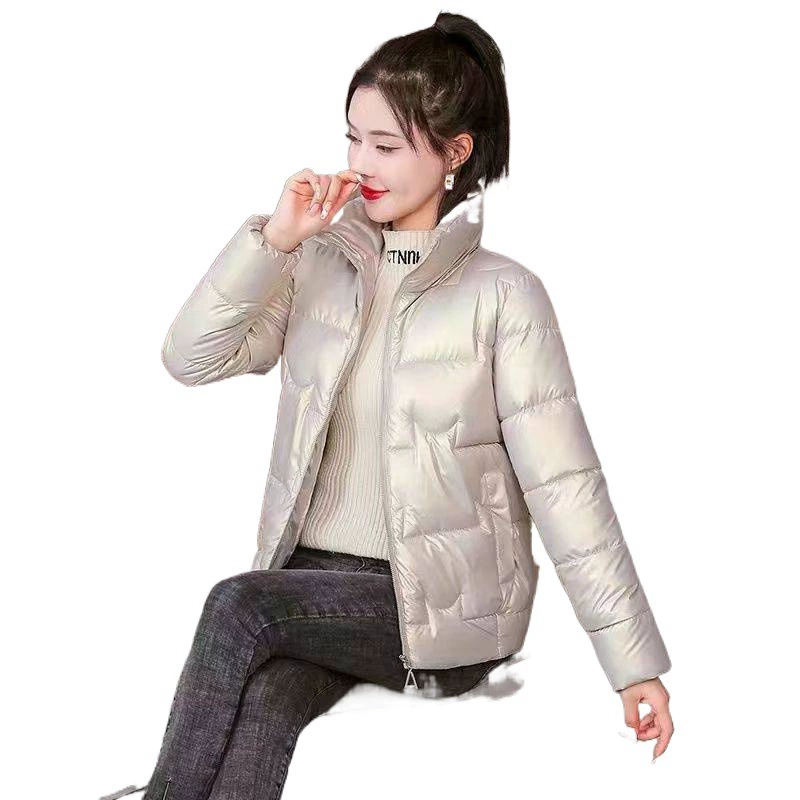 Winter short down jacket with down, brace, Korean style, oversize, increased thickness, slim fit