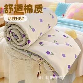 A类水洗棉双层纱夏被 单人夏凉被宿舍被子礼品被夏季可机洗薄被子