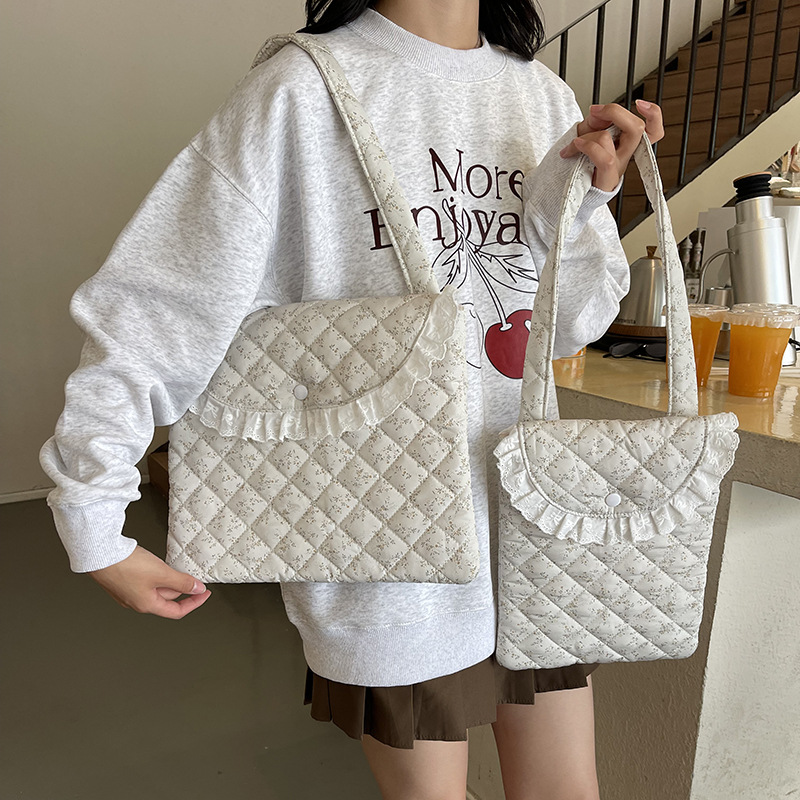 국경 새 한국 스타일 꽃 노트북 가방 태블릿 11 인치 아이 패드 레이스 레이스 휴대용 어깨 가방