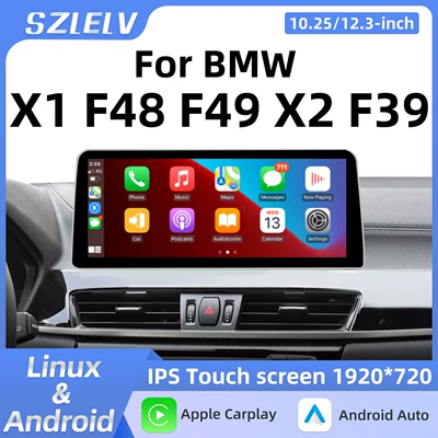 Smart Car Central Control Large Screen Suitable for Bmw X1 F48 F49 X2 F39 Bluetooth Navigation 2016-2021 (DVD Navigation)