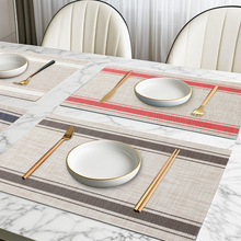 【宁欣】新条纹餐垫PVC特斯林西餐垫 简约环保防滑碗垫隔热垫批发