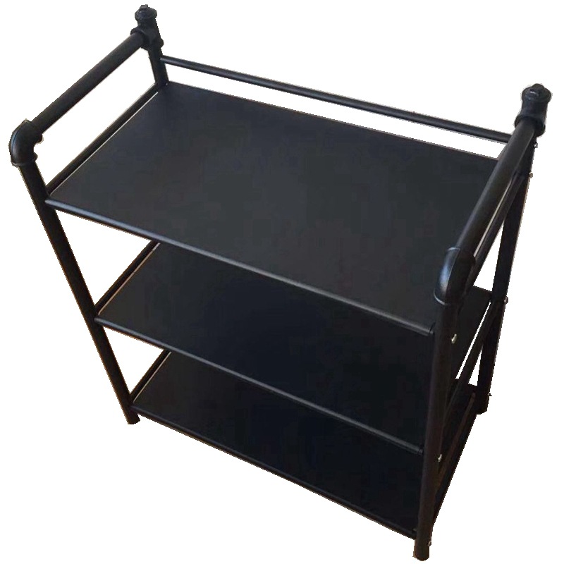 Wholesale hot pot restaurant vegetable rack three-layer iron skewers barbecue rack kitchen restaurant storage rack cart vegetable rack