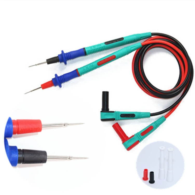 Ручка мультиметра Удлиненный штекер из нержавеющей стали Очень острая тонкая стальная игольчатая линия Антифризная универсальная измерительная ручка Игла Силиконовая линия