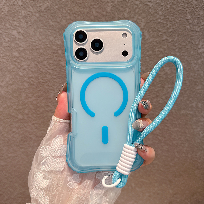 IP17PROMAXに適した新しい肌のような質感のケース、磁気ウエストベルト、3-in-1 N52強力磁石、ストラップ、落下防止、マルチカラー|undefined