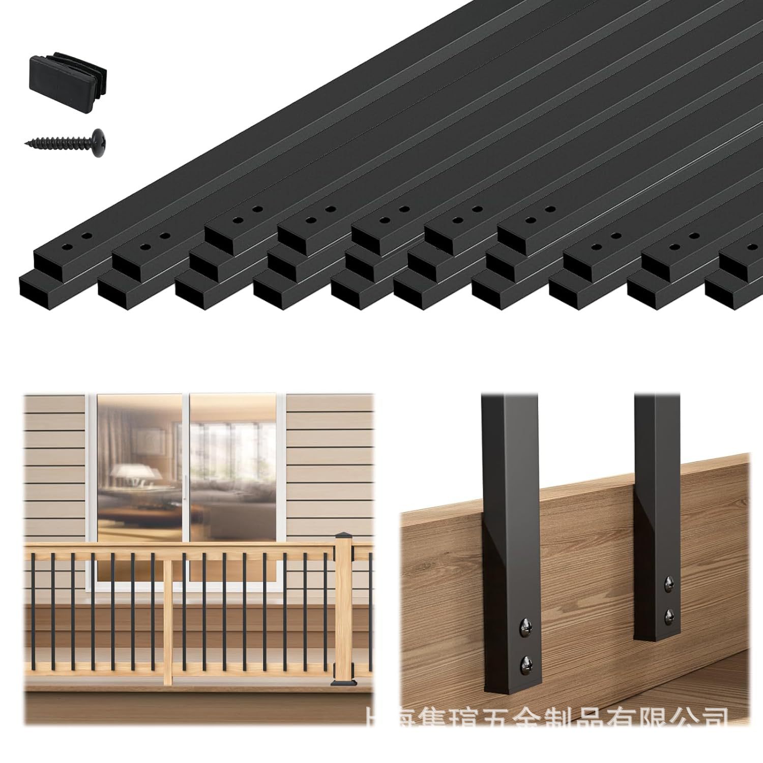 亚马逊装饰护栏铝艺矩形别墅阳台室内楼梯栏杆室外庭院露台铝防护