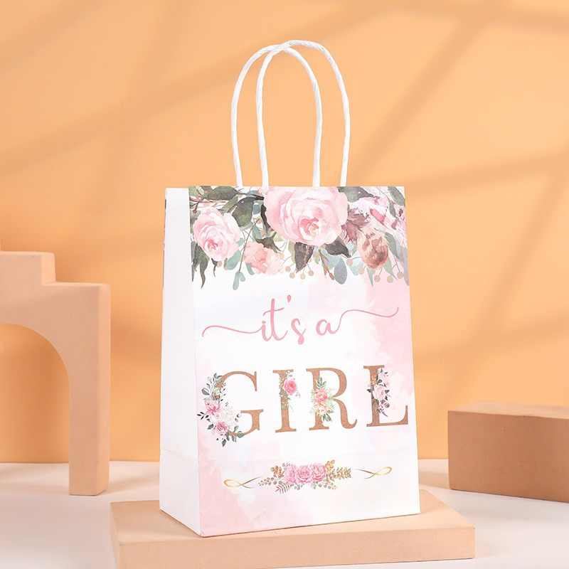 Bolsas de regalo de cumpleaños, bolsas de cartón cartón, bolsas de embalaje para llevar, bolsas de embalaje de regalo de fiesta para niños, bolsas de mano