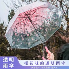 透明傘 桜傘 ロングハンドル 透明 女の子 女神 韓国 レトロ キャンディーカラー 小さな新鮮なアポロプリンセス