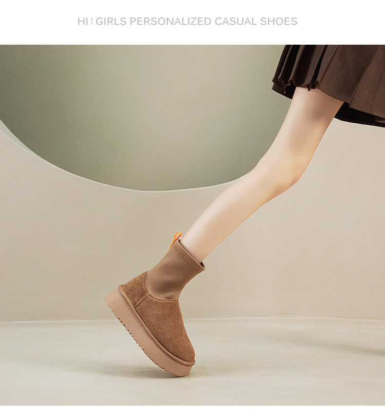Stivaletti donna con suola spessa in pelle per inverno_voghion.com