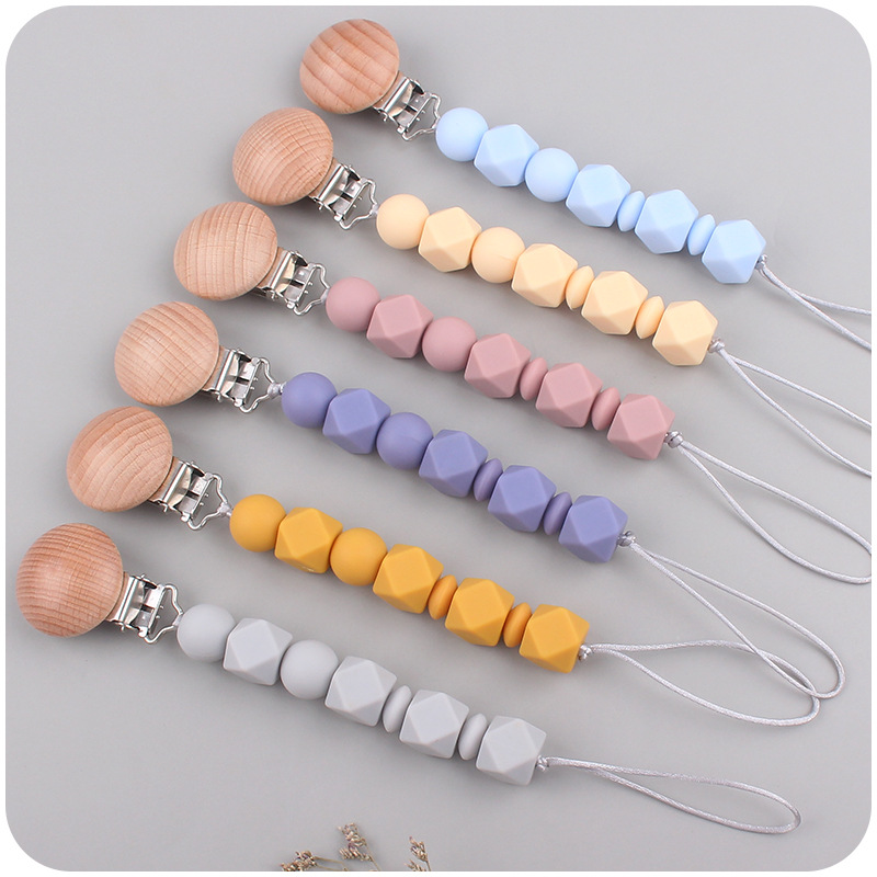 Suministros para bebés chupete DIY creativo bebé silicona mordedura molar pezón cadena pezón conjunto de dos piezas