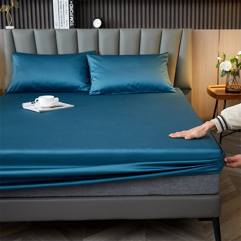 High-End Class a Maternal and Infant Satin Long-Staple Cotton All-Cotton Bedspread, Approximately Solid Color Pure Cotton Fitted Sheet, Single-Piece Bed Cover, Soft and Silky