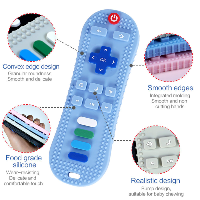 Personalizado suave bebé dentición juguetes de silicona bebé remoto