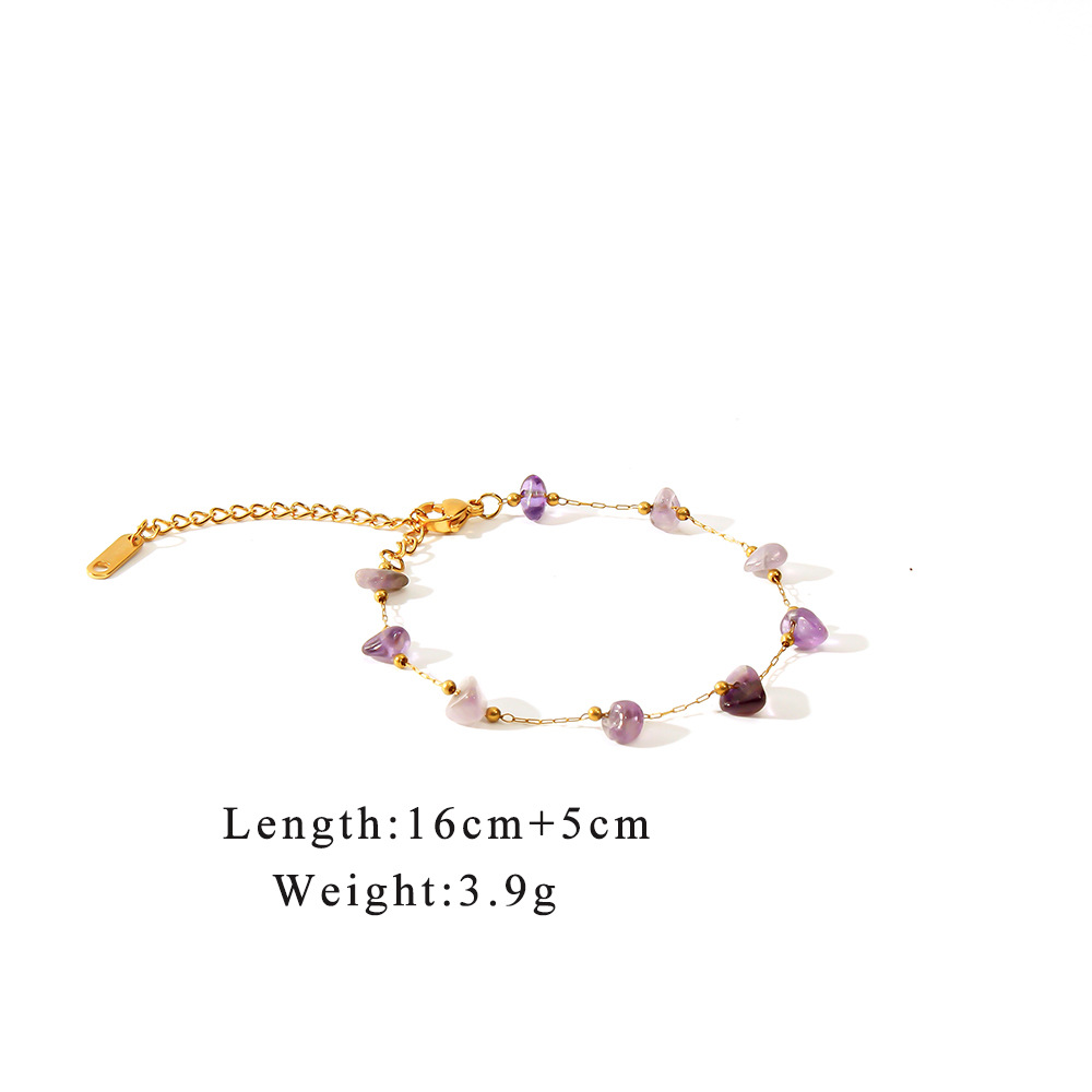 INS estilo caliente europeo y americano estilo bohemio collar de piedra natural pulsera conjunto de joyería de todo fósforo de verano para mujer 18K