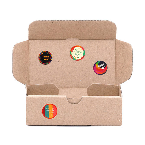 Circular thank you stickers, colorful gift seal stickers, handcrafted paper box adhesive labels