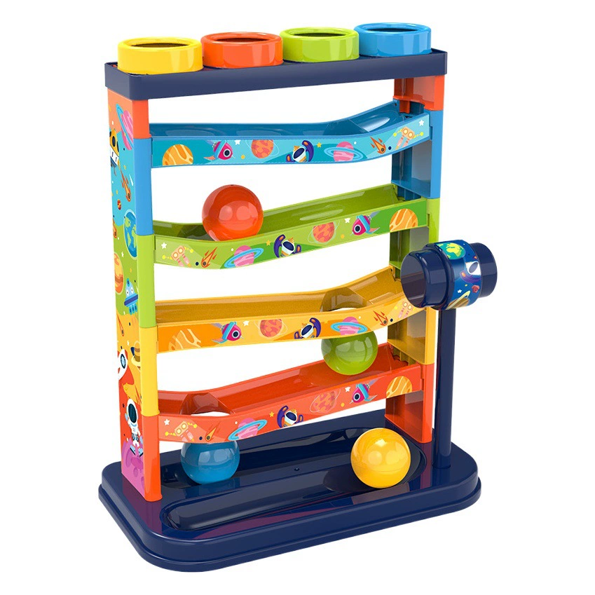 Трансграничная цветная дорожка Slide Rolling Ball Раннее образование Развивающие игрушки для стука Детские забавные игрушки для стука с музыкальным сваем