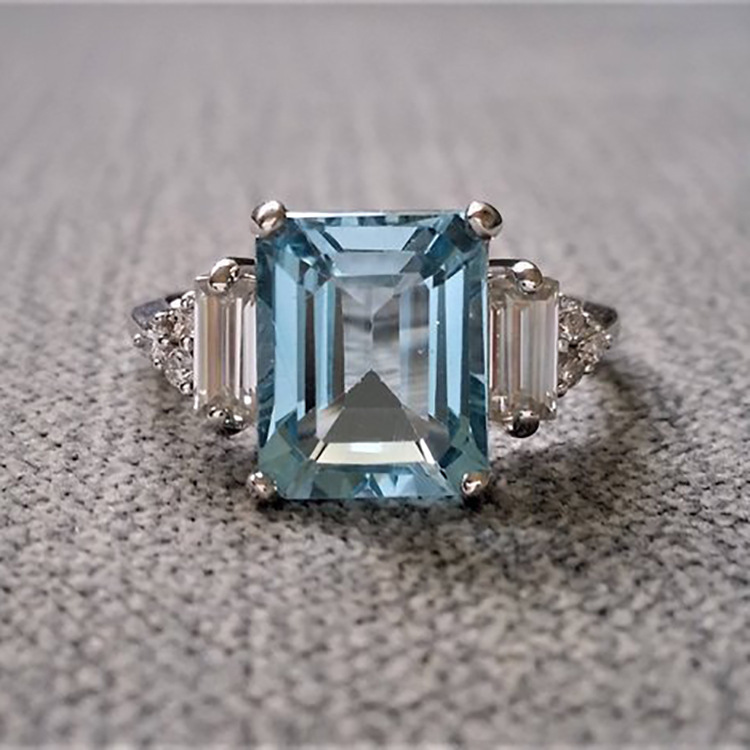 Huajie Fashionable and Exquisite 925 Silver Diamond Ring Romantic Women's Engagement Wedding Holiday Ring Factory Direct Sale