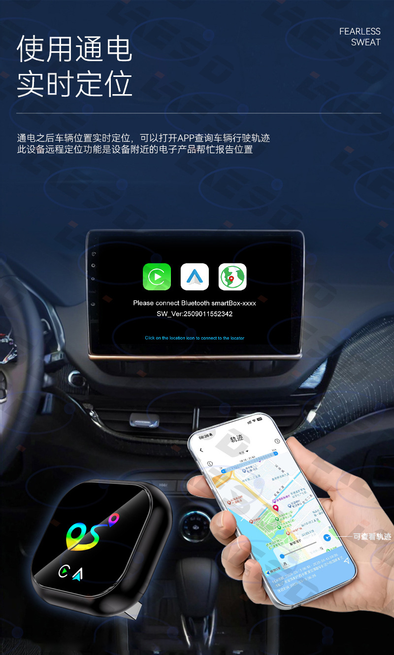 Cross-border wired to wireless carplay box Android Auto vehicle interconnection smart positioning carplay box