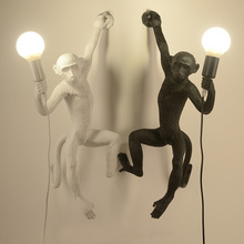 北歐麻繩猴子燈后現代個性創意咖啡廳酒吧工業風吊燈動物裝飾壁燈