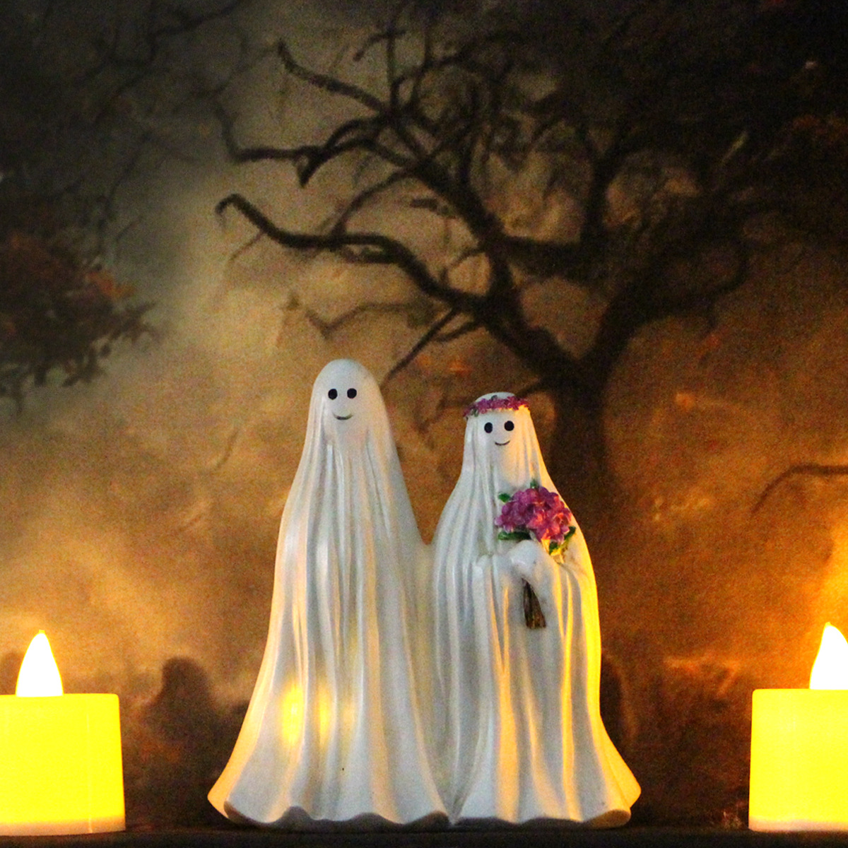 Halloween creative resin with lights ghost bride and groom ornaments ghost ghost skeleton party ghost festival ornaments now
