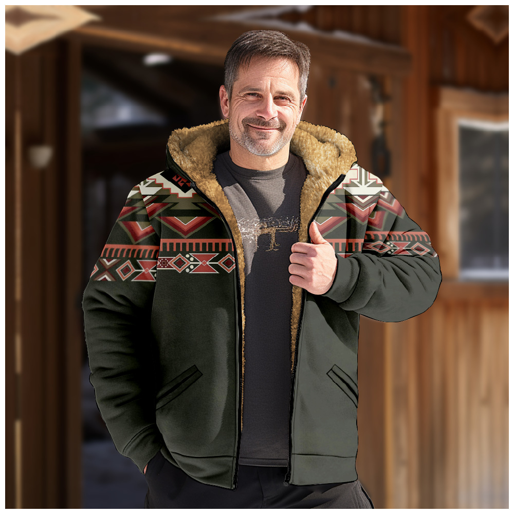 Patrón transfronterizo europeo y americano Impresión 3D Impresión digital Suéter con capucha Forro marrón Chaqueta acolchada de algodón