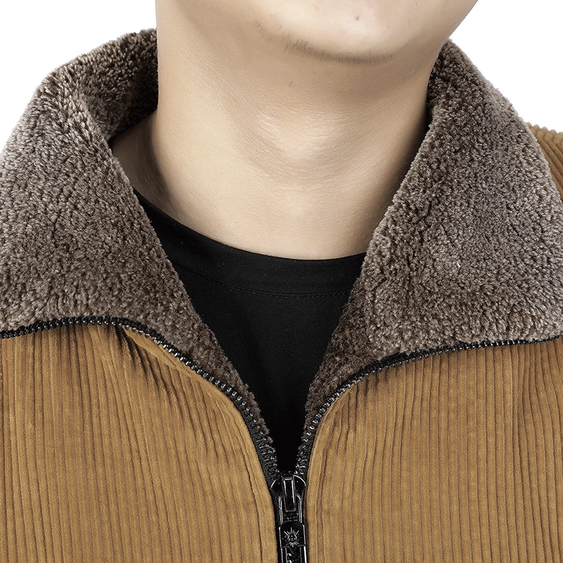 Keep warm comfortable winter corduroy down jacket for leisure, 2019, oversize, for middle age
