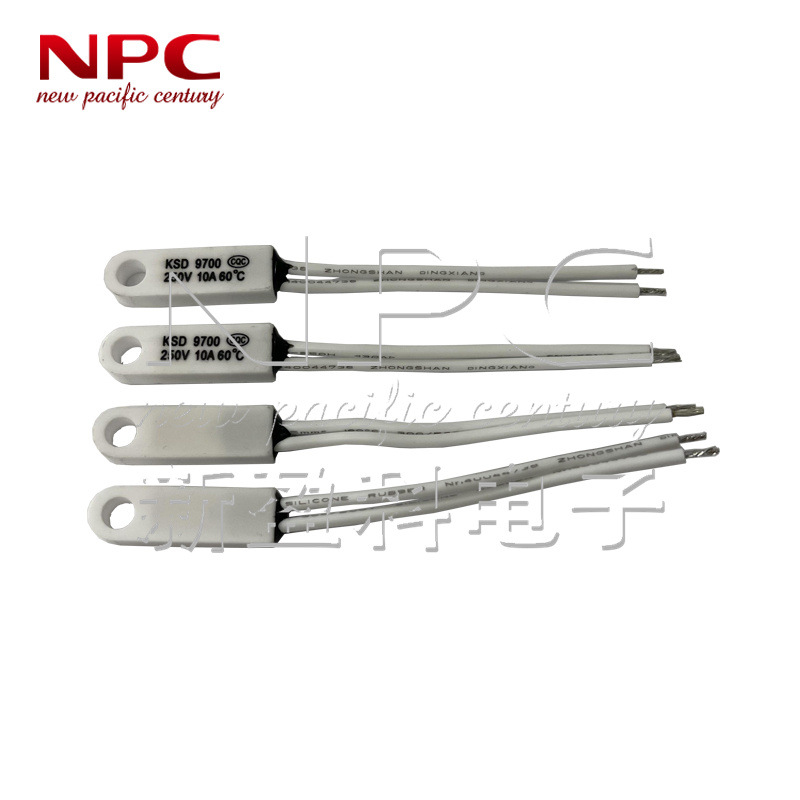 KSD9700热保护器130度130℃常闭温控开关陶瓷带孔250V10A温控器
