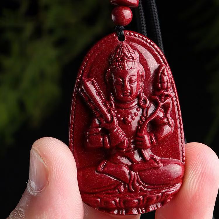 천연 CINNABAR BENMINGFO 도매 펜던트 조디악 수호 BODHISATTVA BENMINGNIAN 저 콘텐츠 CINNABAR