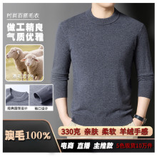 100%澳毛濮院羊毛衫男2025秋冬新款青年半高领纯羊毛打底男士毛衣