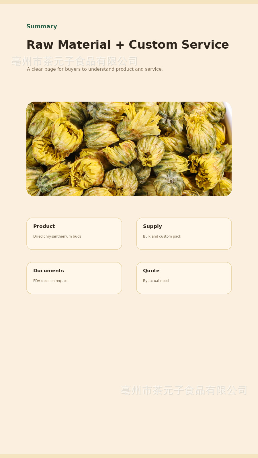 Tai Ju Chrysanthemum Buds Herbal Tea Dried Flos Chrysanthemi 50g Bulk Wholesale in use