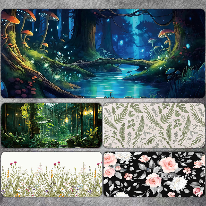 跨境键盘亚马逊爆款热图抽象复古花卉家用办公一件代发鼠标垫