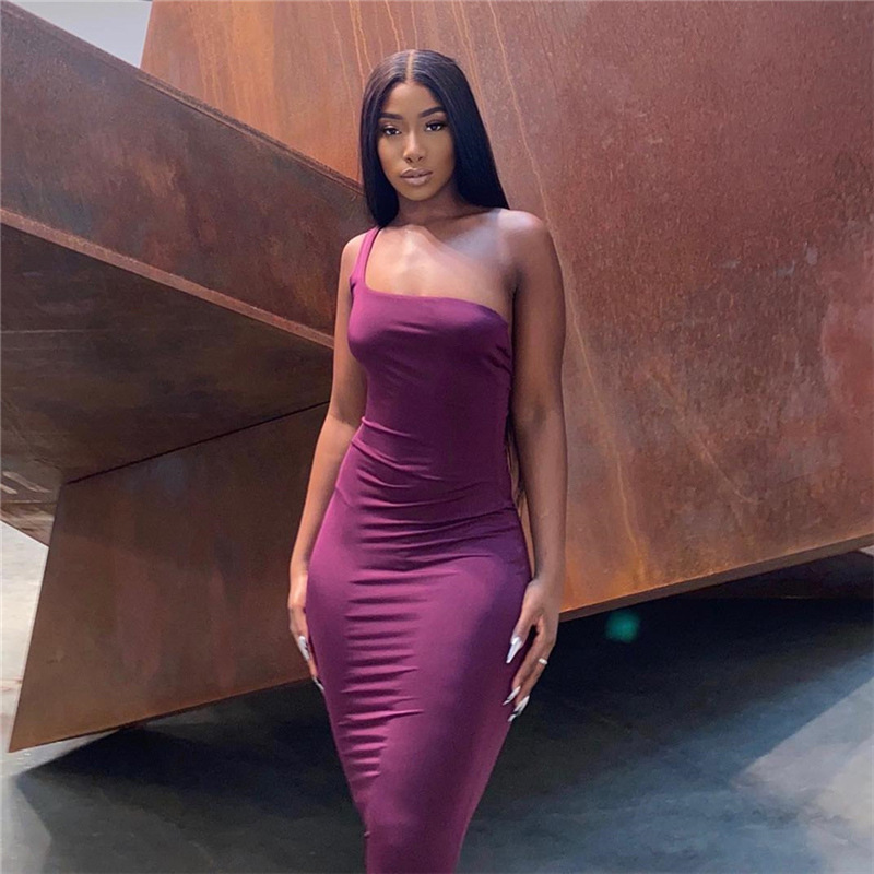 Women's Pencil Skirt Streetwear Collarless Splicing Backless Solid Color Maxi Long Dress Holiday display picture 3