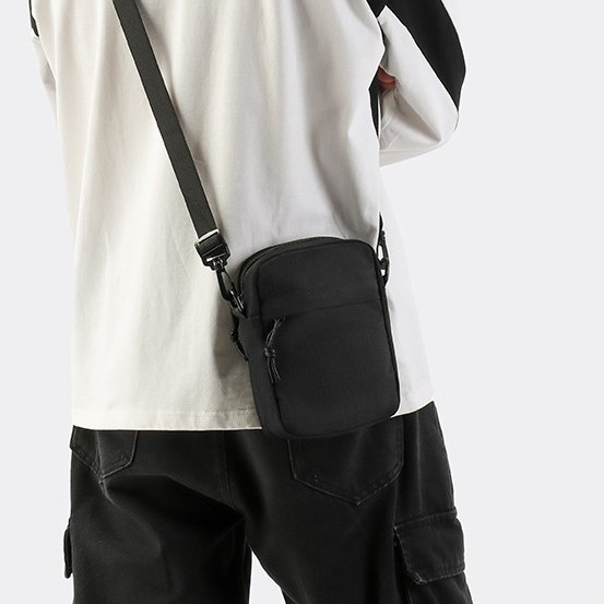Cross-Border Korean Version Ins Japanese Casual Small Shoulder Bag for Women, Simple Small Square Bag, Mini Phone Bag, Single Shoulder Crossbody Bag for Men