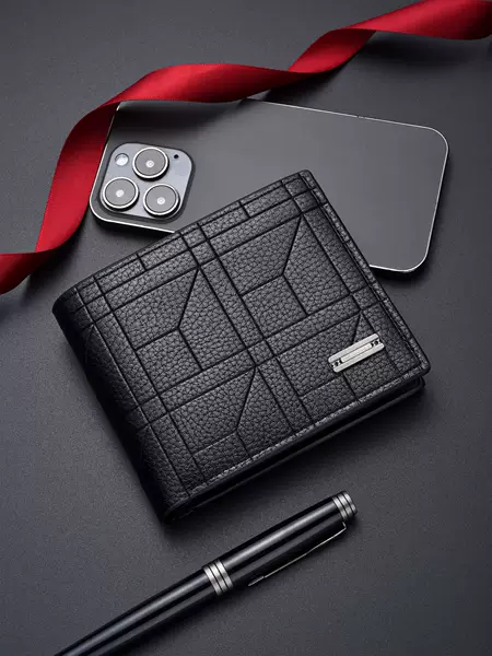 2026 New Men's Wallet, Short Style, Cross-Border Wholesale, Multi-Card Slots, Fashionable Casual Wallet, Young Men's Soft Leather Wallet