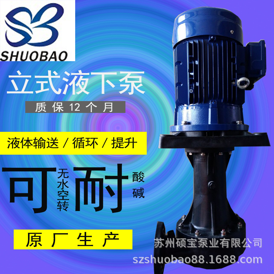 陕西净化塔立式液下泵 耐酸碱循环立式泵 槽内耐腐立式液下泵