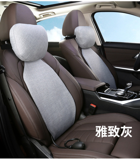 Air Car Cushion Lumbar Support Driver's Seat Lumbar Support Car Backrest Lumbar Support Inflatable Breathable Linen Black Technology