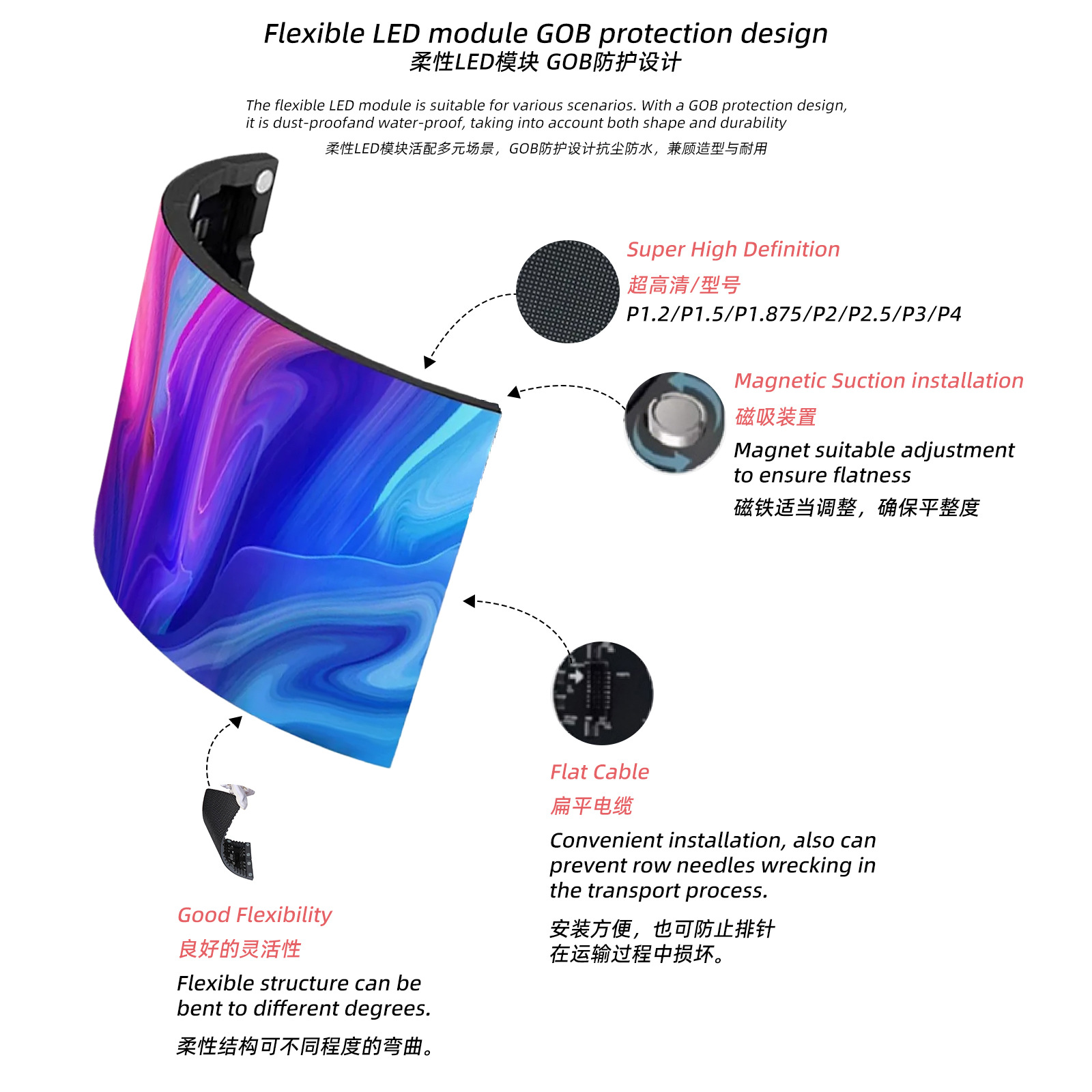 Pantalla de publicidad de recepción de la empresa HD pantalla LED en color completo Pantalla de bar creativo del centro comercial P1.86P2.5